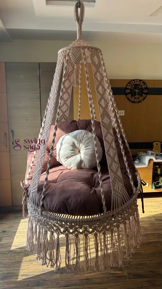 Light Peach single seater hanging chair - Swing Saga