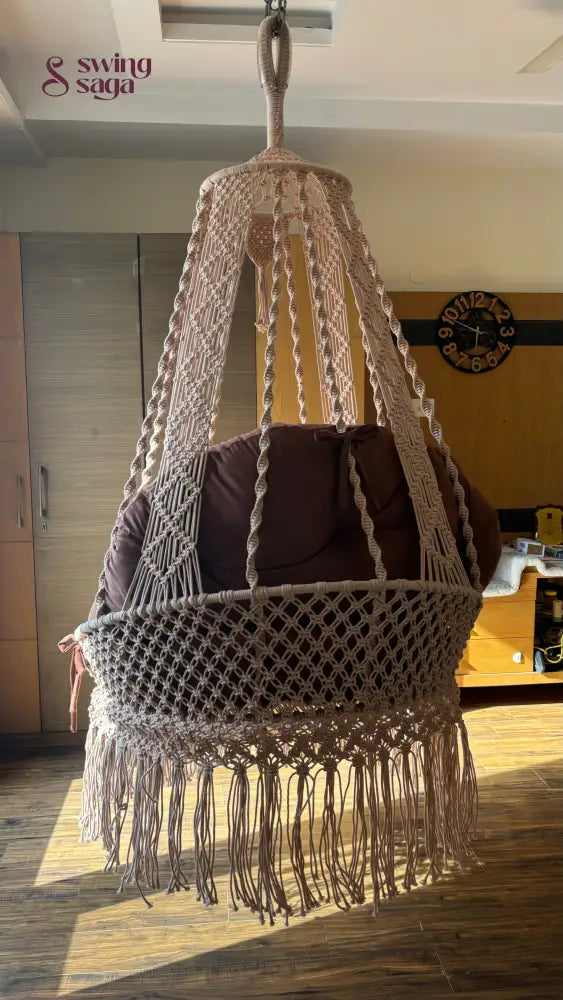 Light Peach single seater hanging chair - Swing Saga
