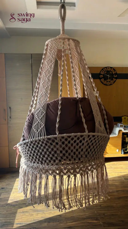 Light Peach single seater hanging chair - Swing Saga