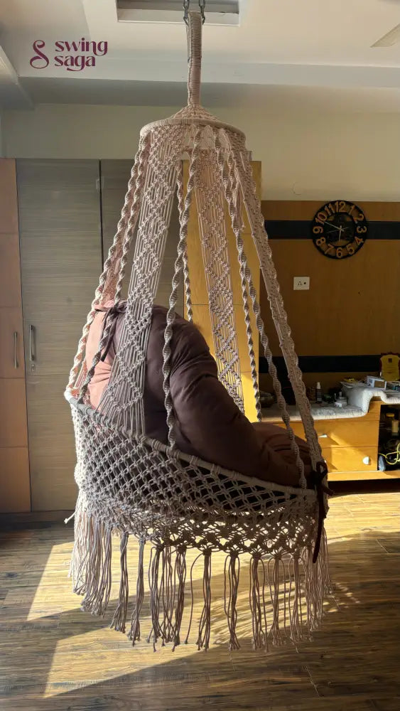 Light Peach single seater hanging chair - Swing Saga