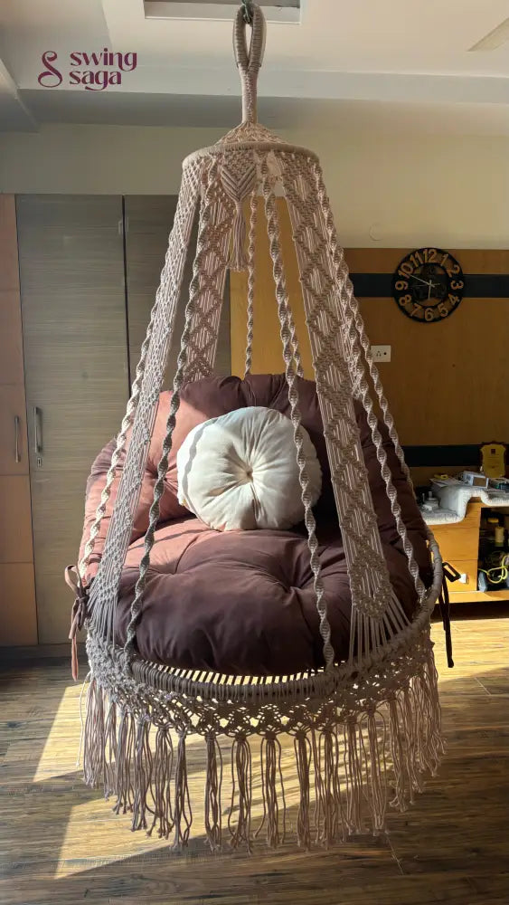 Light Peach single seater hanging chair - Swing Saga