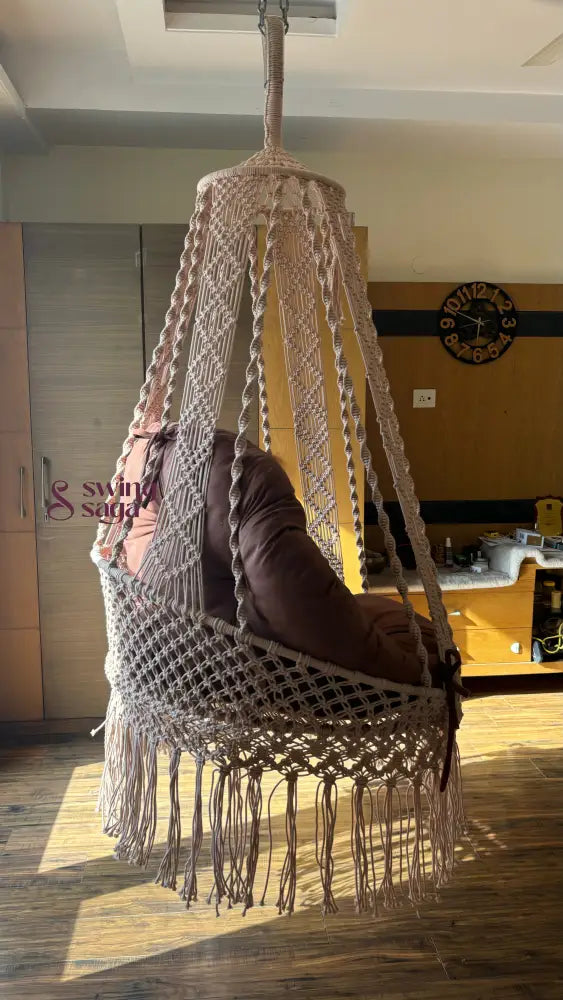 Light Peach single seater hanging chair - Swing Saga