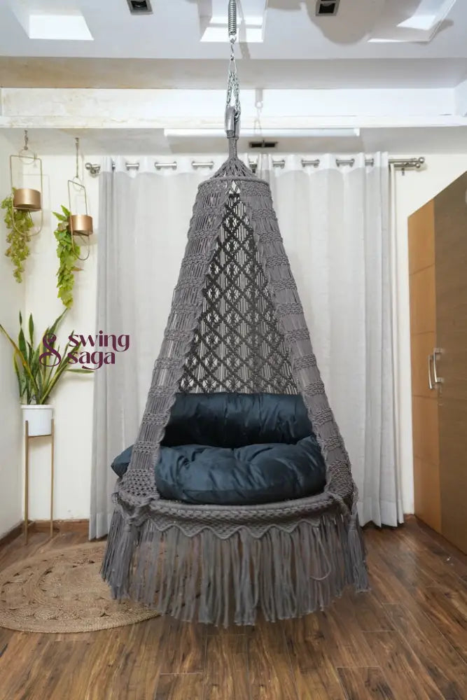 Dark Grey single seater hanging chair - Swing Saga