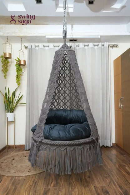 Dark Grey single seater hanging chair - Swing Saga
