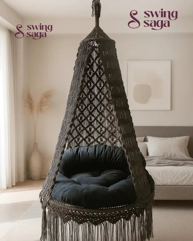 Dark Grey single seater hanging chair - Swing Saga