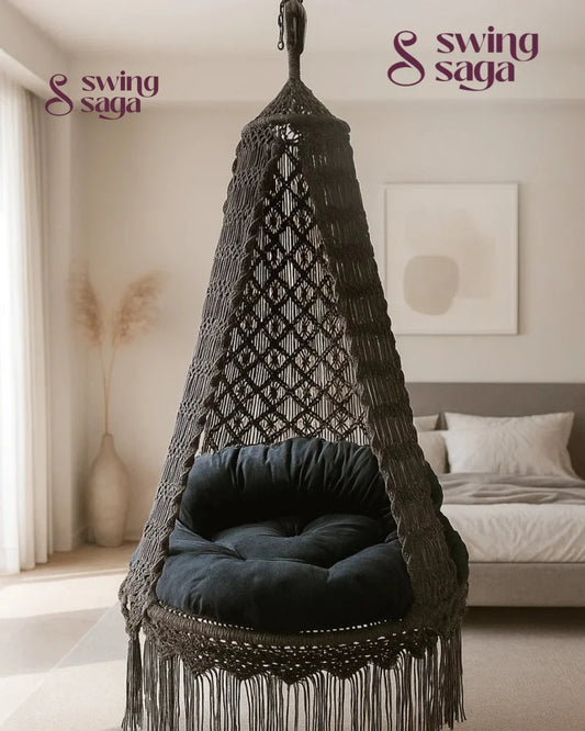 Dark Grey single seater hanging chair - Swing Saga