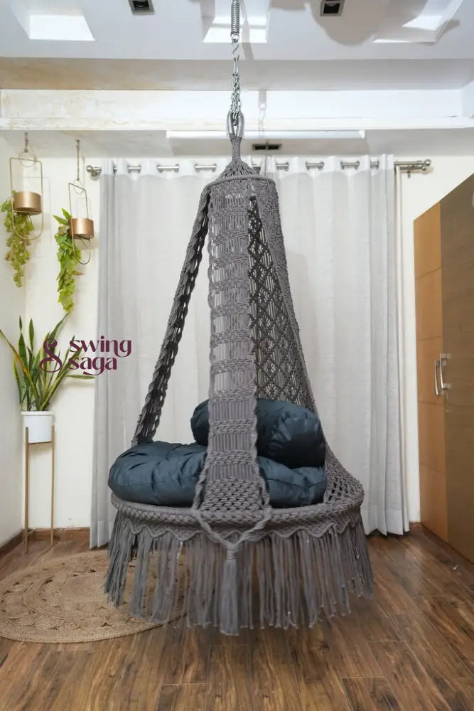 Dark Grey single seater hanging chair - Swing Saga