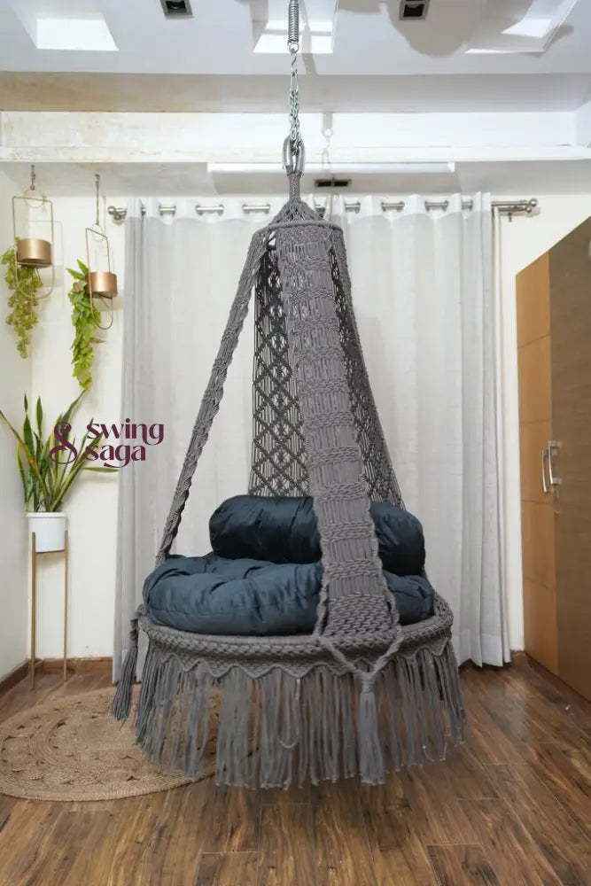 Dark Grey single seater hanging chair - Swing Saga