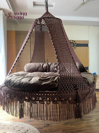 Mocha Brown  Macrame Bed Swing - Swing Saga