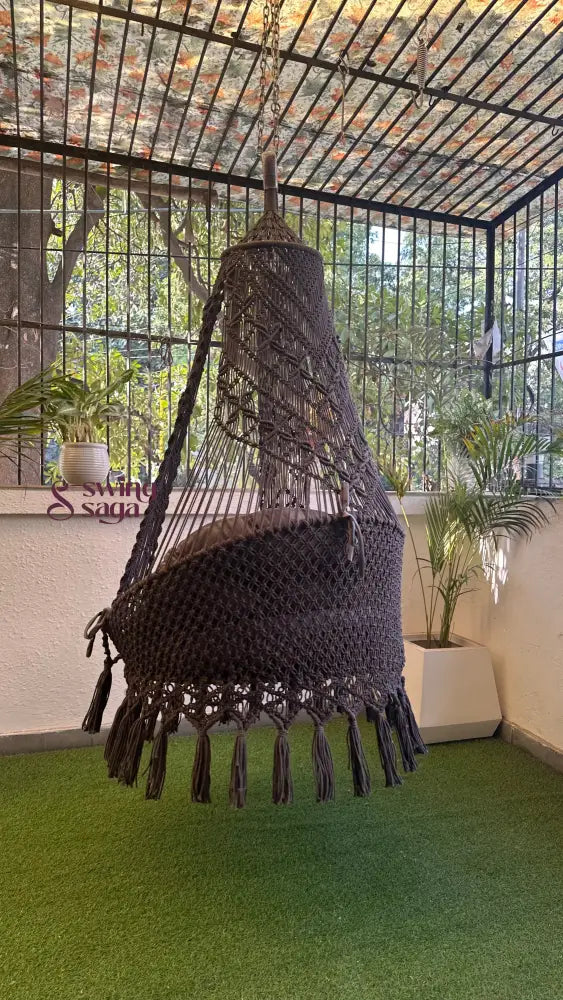 Dark Grey single seater hanging chair - Swing Saga