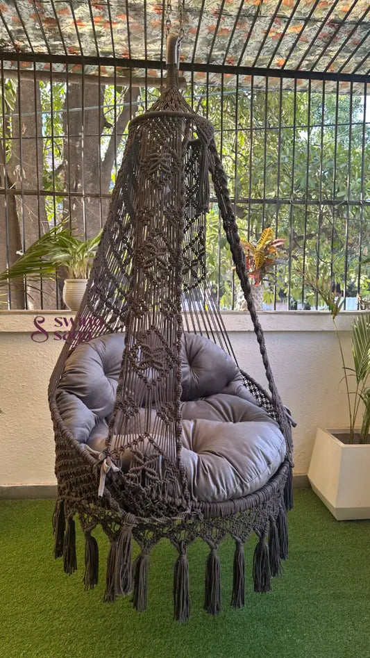 Dark Grey single seater hanging chair - Swing Saga