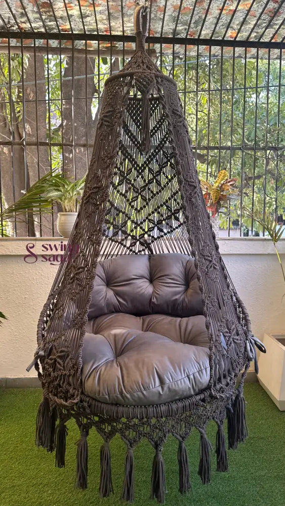 Dark Grey single seater hanging chair - Swing Saga