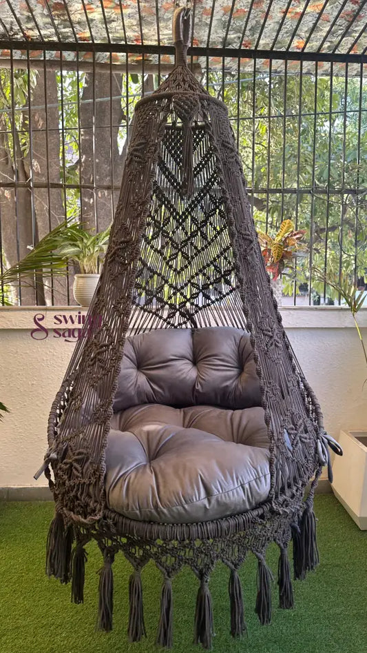 Dark Grey single seater hanging chair - Swing Saga