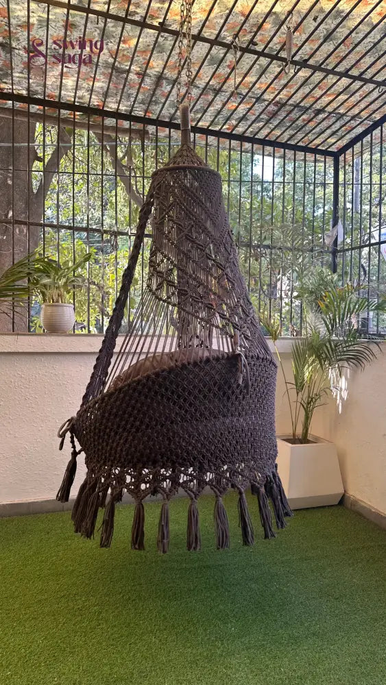 Dark Grey single seater hanging chair - Swing Saga