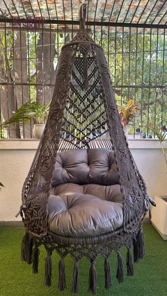Dark Grey single seater hanging chair - Swing Saga