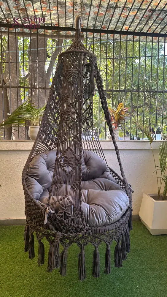 Dark Grey single seater hanging chair - Swing Saga