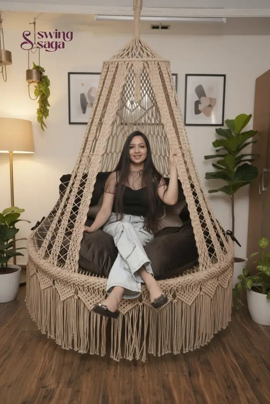  Toffee Peach  Macrame Bed Swing - Swing Saga