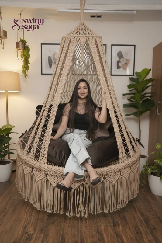  Toffee Peach  Macrame Bed Swing - Swing Saga
