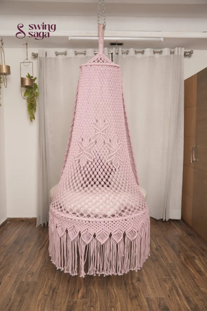 Pink single seater hanging chair - Swing Saga 