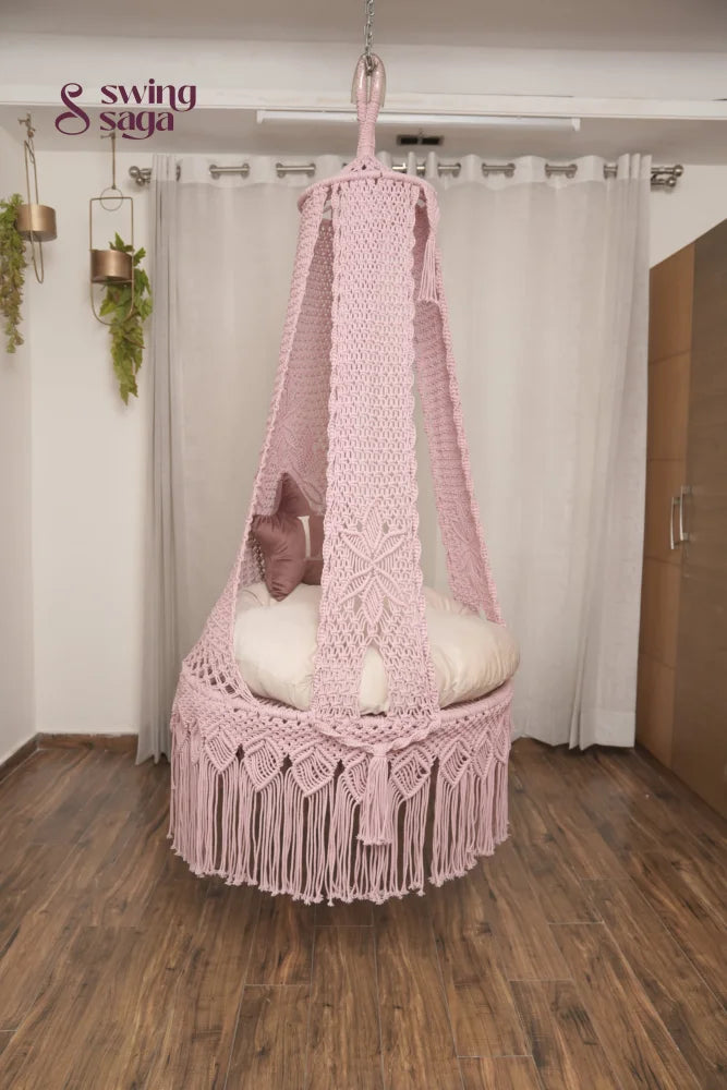 Pink single seater hanging chair - Swing Saga 