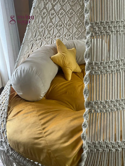Cream White Macrame Bed Swing - Swing Saga