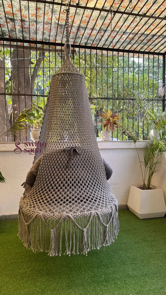 Light Grey single seater hanging chair - Swing Saga