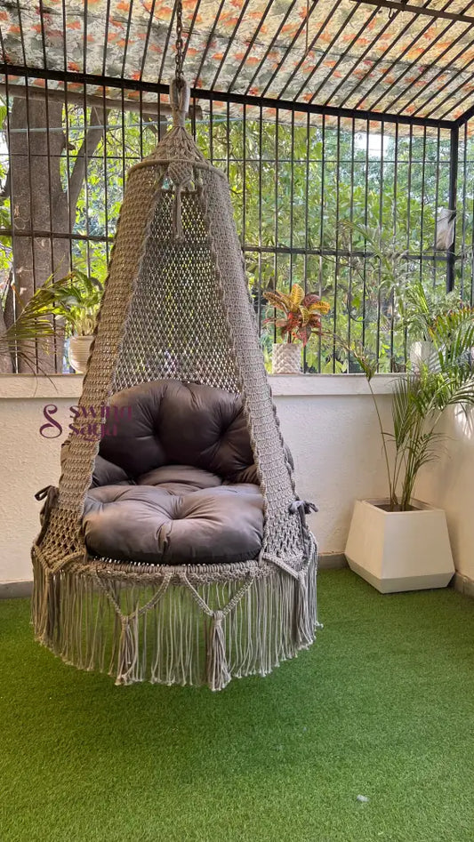 Light Grey single seater hanging chair - Swing Saga