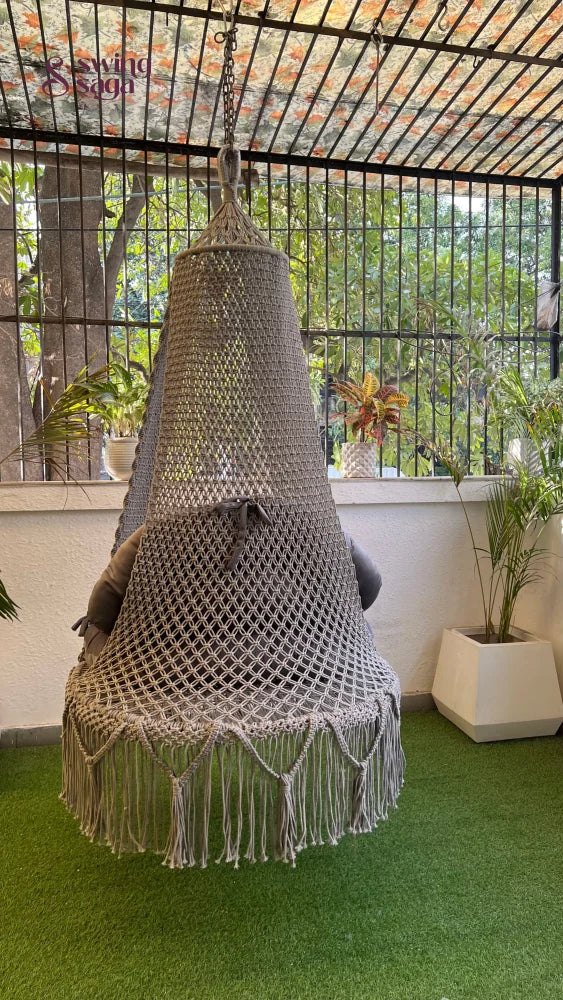 Light Grey single seater hanging chair - Swing Saga