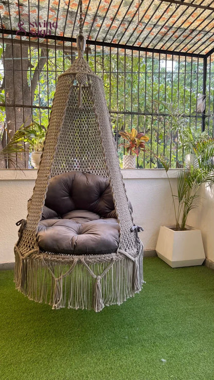 Light Grey single seater hanging chair - Swing Saga