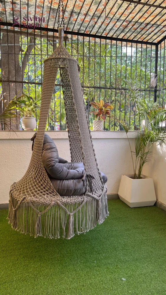 Light Grey single seater hanging chair - Swing Saga