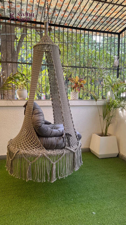 Light Grey single seater hanging chair - Swing Saga