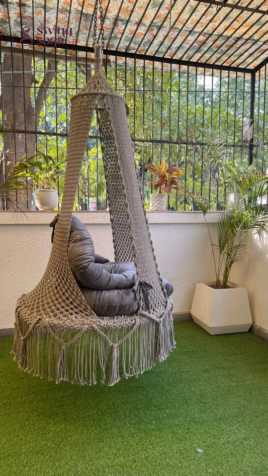 Light Grey single seater hanging chair - Swing Saga