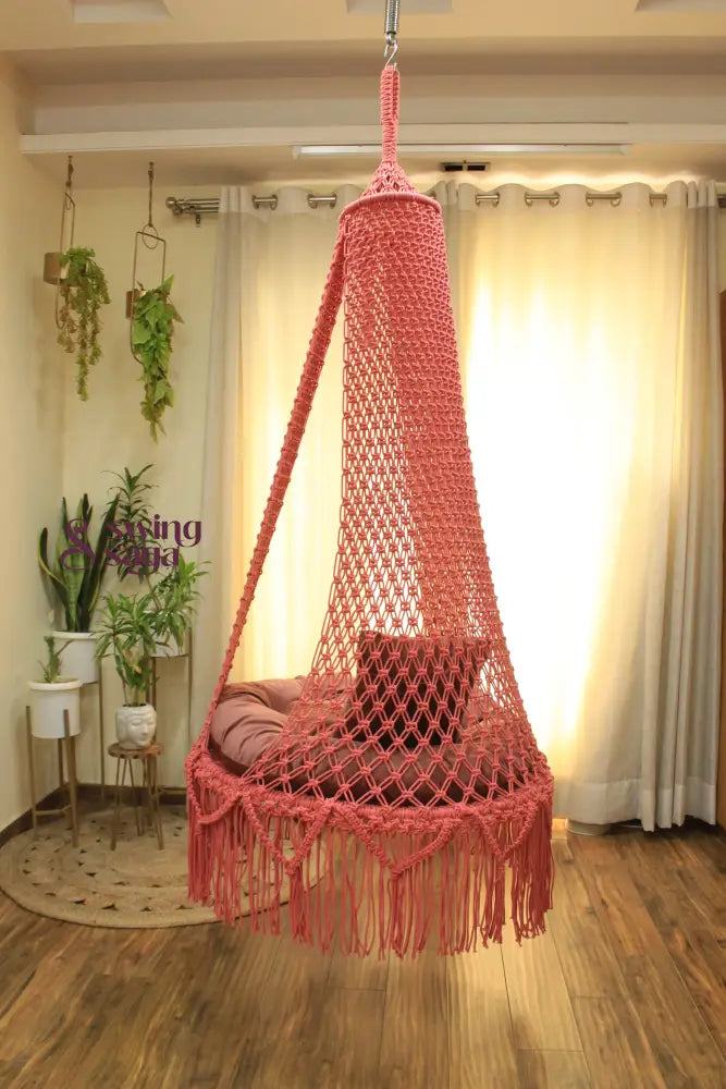 Pink single seater hanging chair - Swing Saga