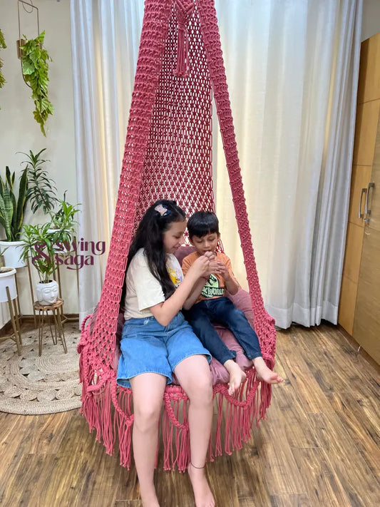 Pink single seater hanging chair - Swing Saga