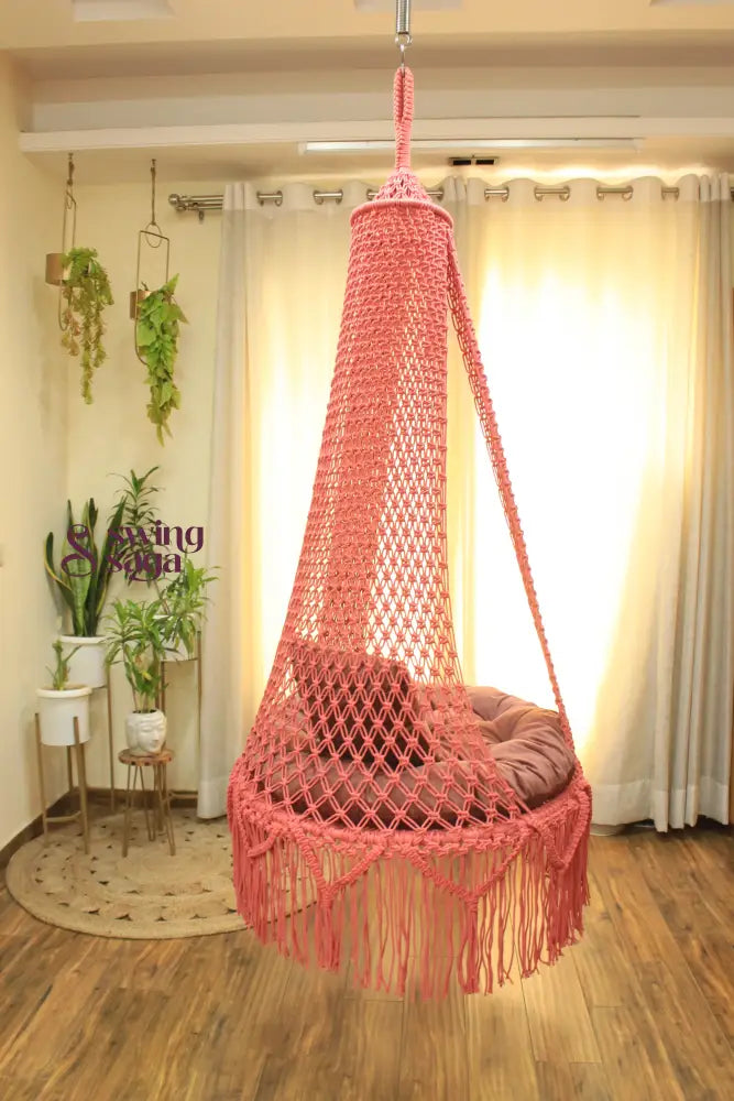 Pink single seater hanging chair - Swing Saga