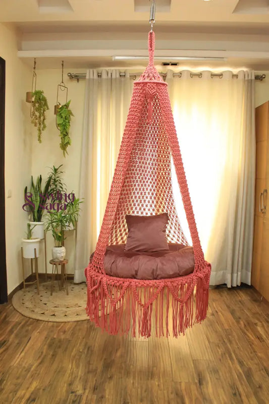 Pink single seater hanging chair - Swing Saga