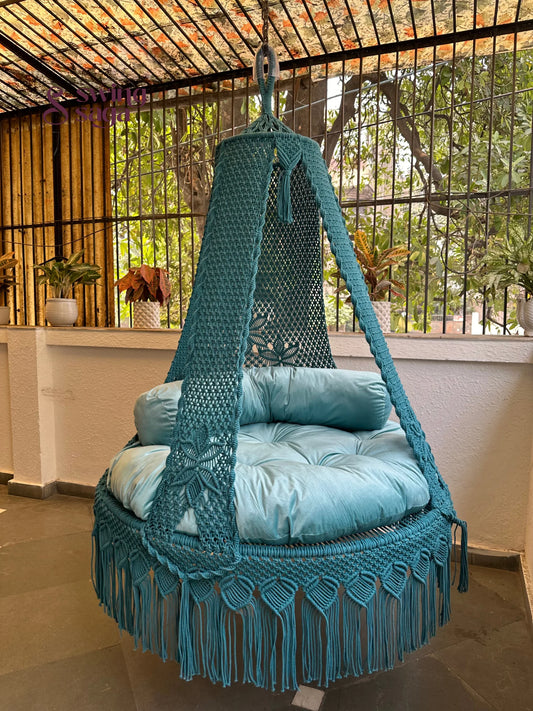 Teal Blue Double seater hanging chair - Swing Saga