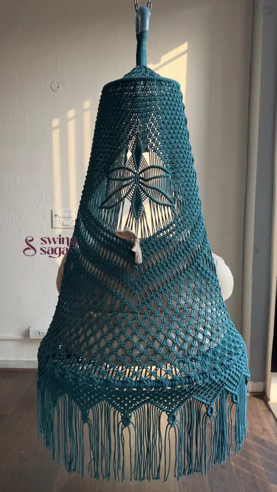 Teal Blue single seater hanging chair - Swing Saga