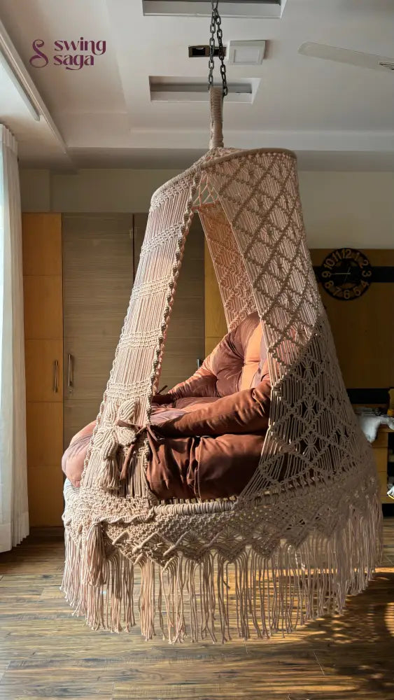 Toffee Peach Double seater hanging chair - Swing Saga