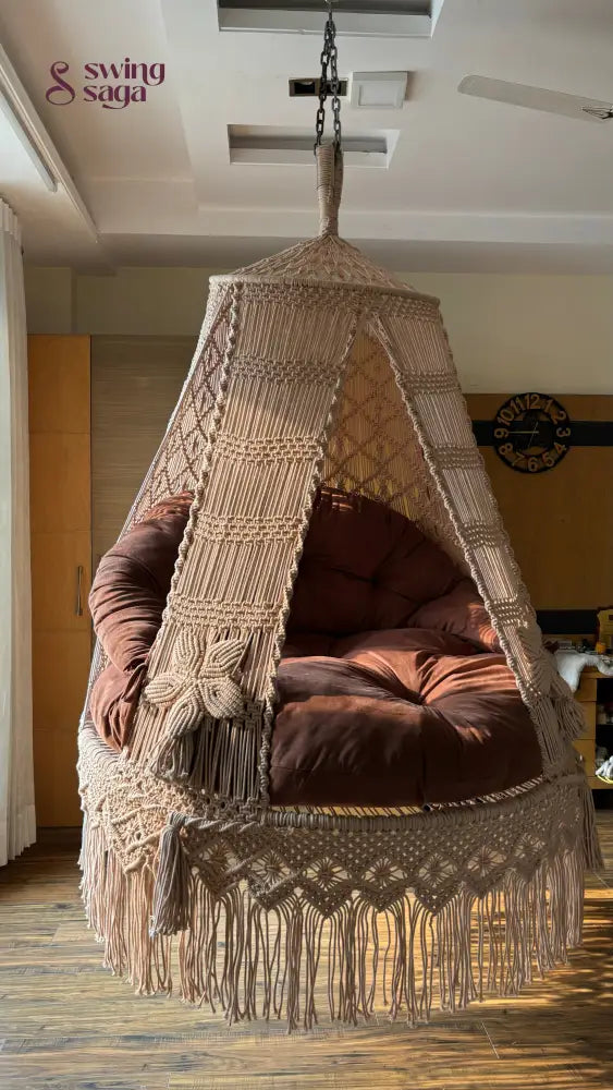 Toffee Peach Double seater hanging chair - Swing Saga
