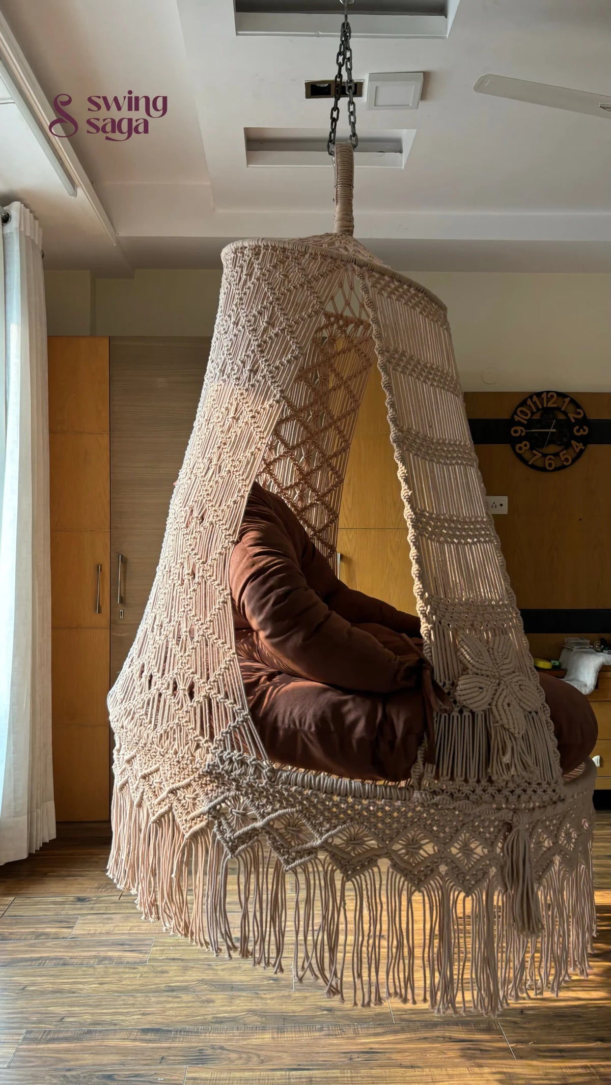 Toffee Peach Double seater hanging chair - Swing Saga