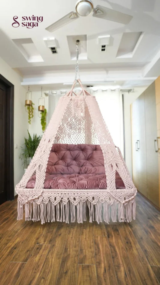 Lush Lux macrame sofa swing - Swing Saga