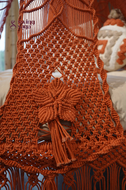 Rust Macrame Bed Swing - Swing Saga