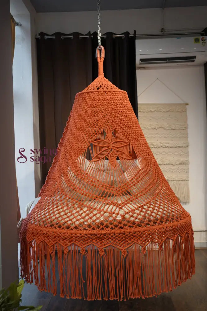 Rust Macrame Bed Swing - Swing Saga