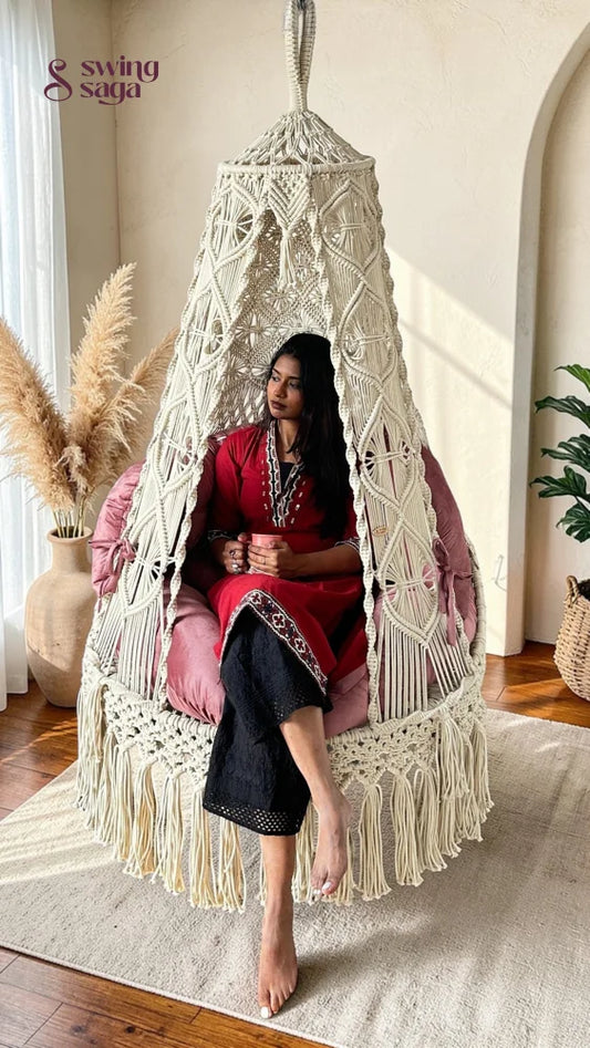 White single seater hanging chair - Swing Saga