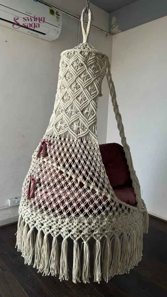 White single seater hanging chair - Swing Saga