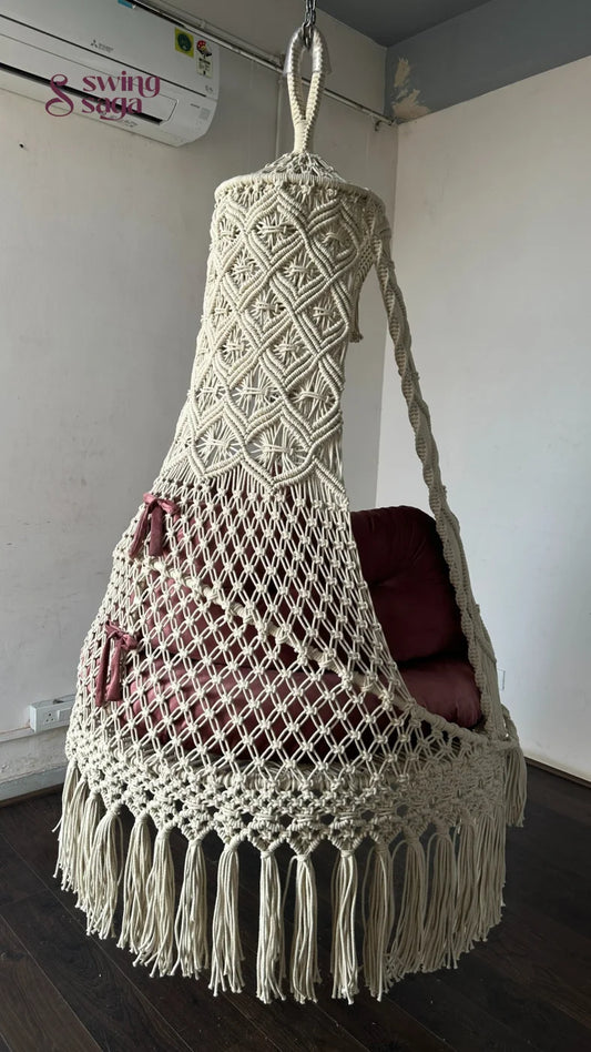 White single seater hanging chair - Swing Saga