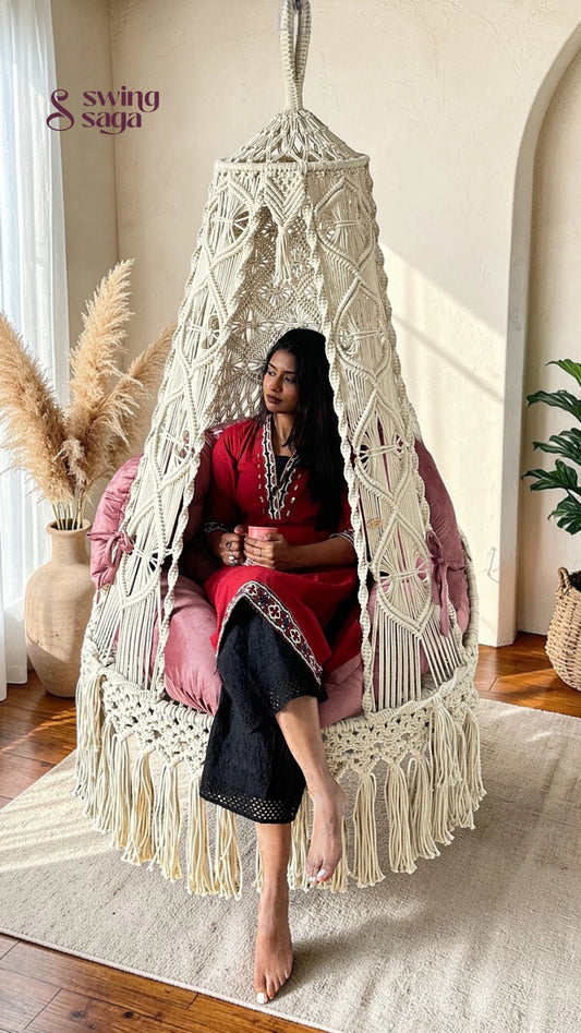 White single seater hanging chair - Swing Saga
