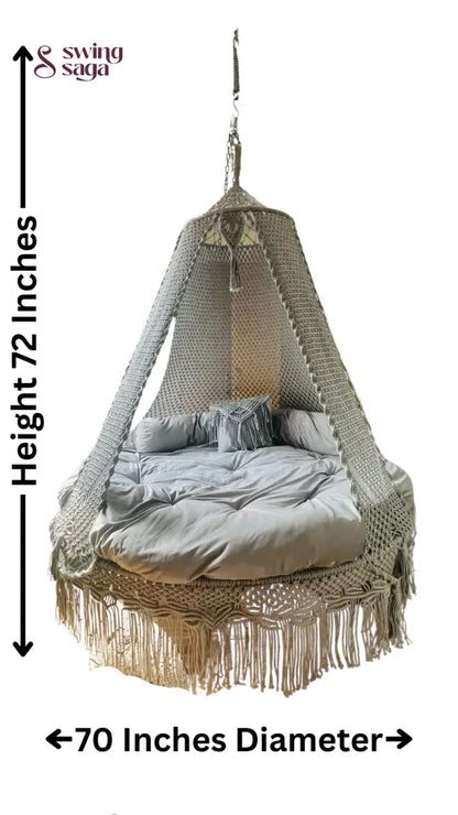 Lush Lux Pink  Macrame Bed Swing - Swing Saga