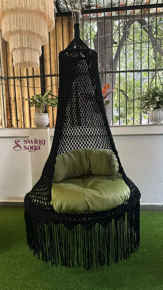 Black single seater hanging chair - Swing Saga